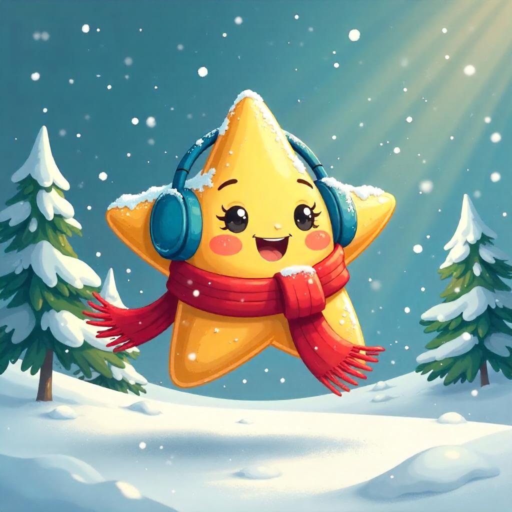 Star in a Cozy Blizzard: Cartoon Winter Adventure