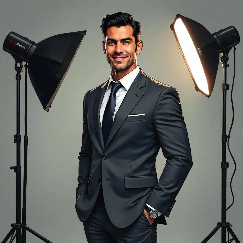 Comic Studio Portrait of a Professional Latino Man