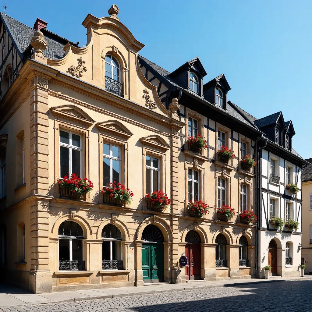 Elegant Strasbourg Facade Under a Clear Blue Sky