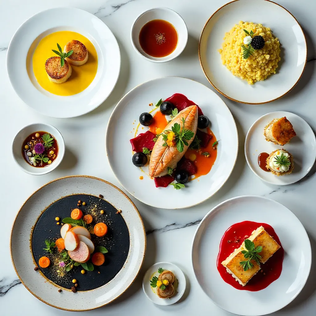 Aerial Gourmet Gallery: Top-Down Culinary Masterpieces
