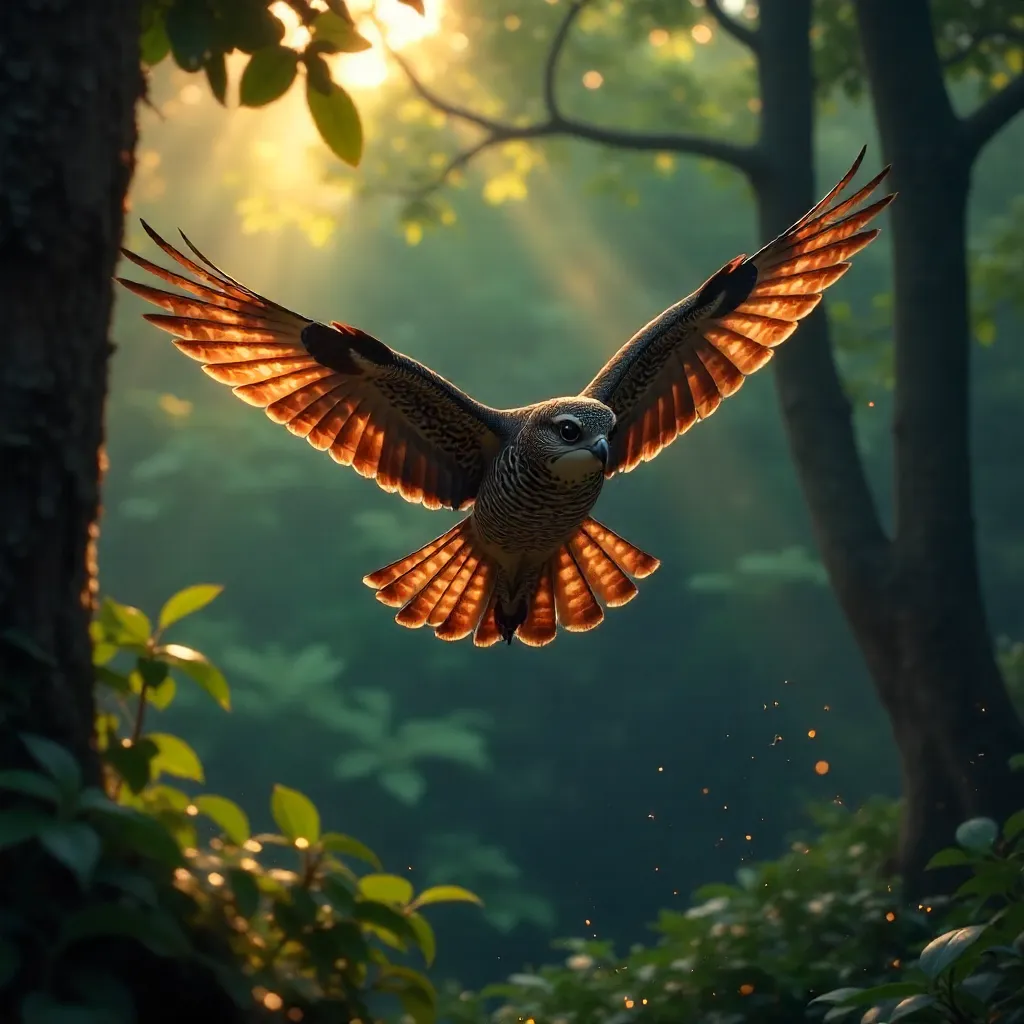 Graceful Indian Nightjar in Twilight Forest