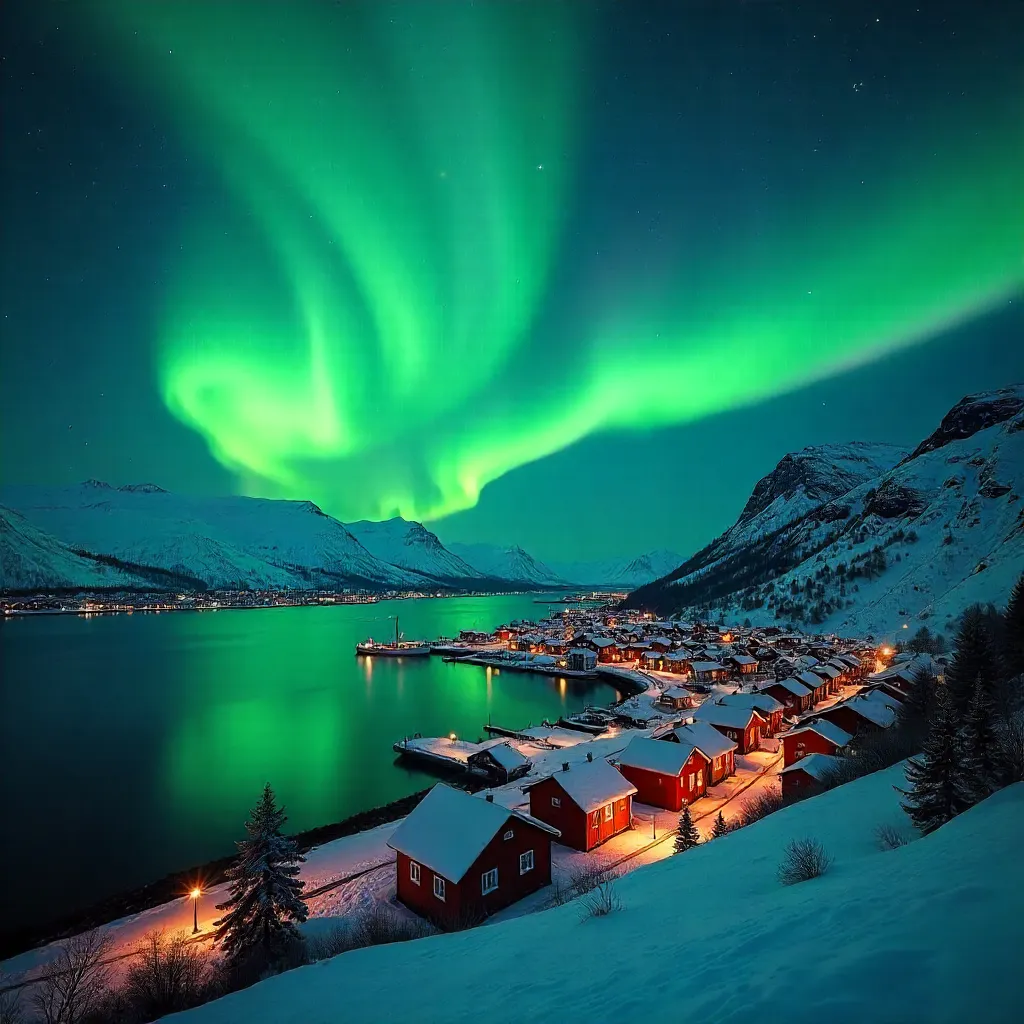 Green Aurora over Tromsø: Nightfall in Norway