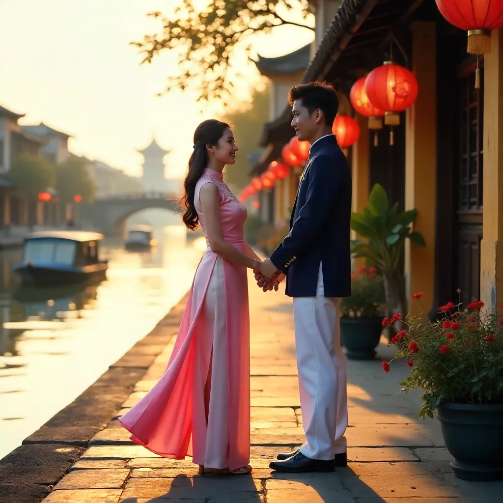 Ao Dai Couple in Hội An: Silk Heritage Moment