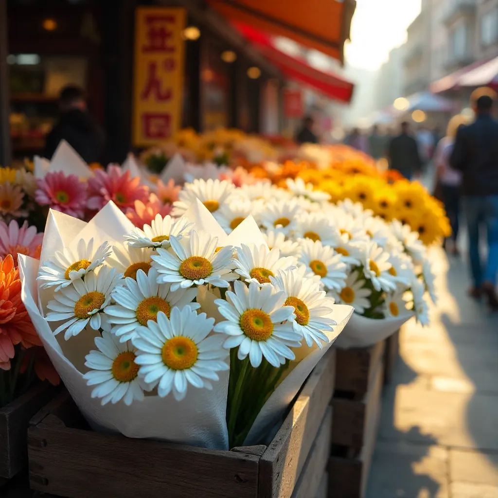 Vibrant Daisy Bouquets at the Market