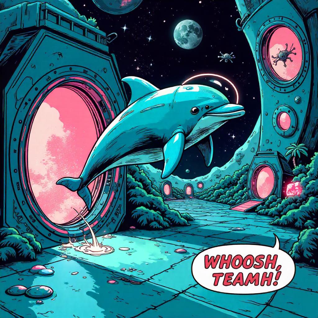 Dolphin Hero in a Space Colony