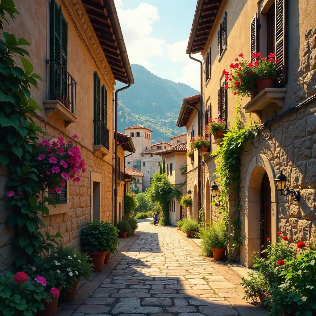 Alley of Flowers in Civita di Bagnoregio