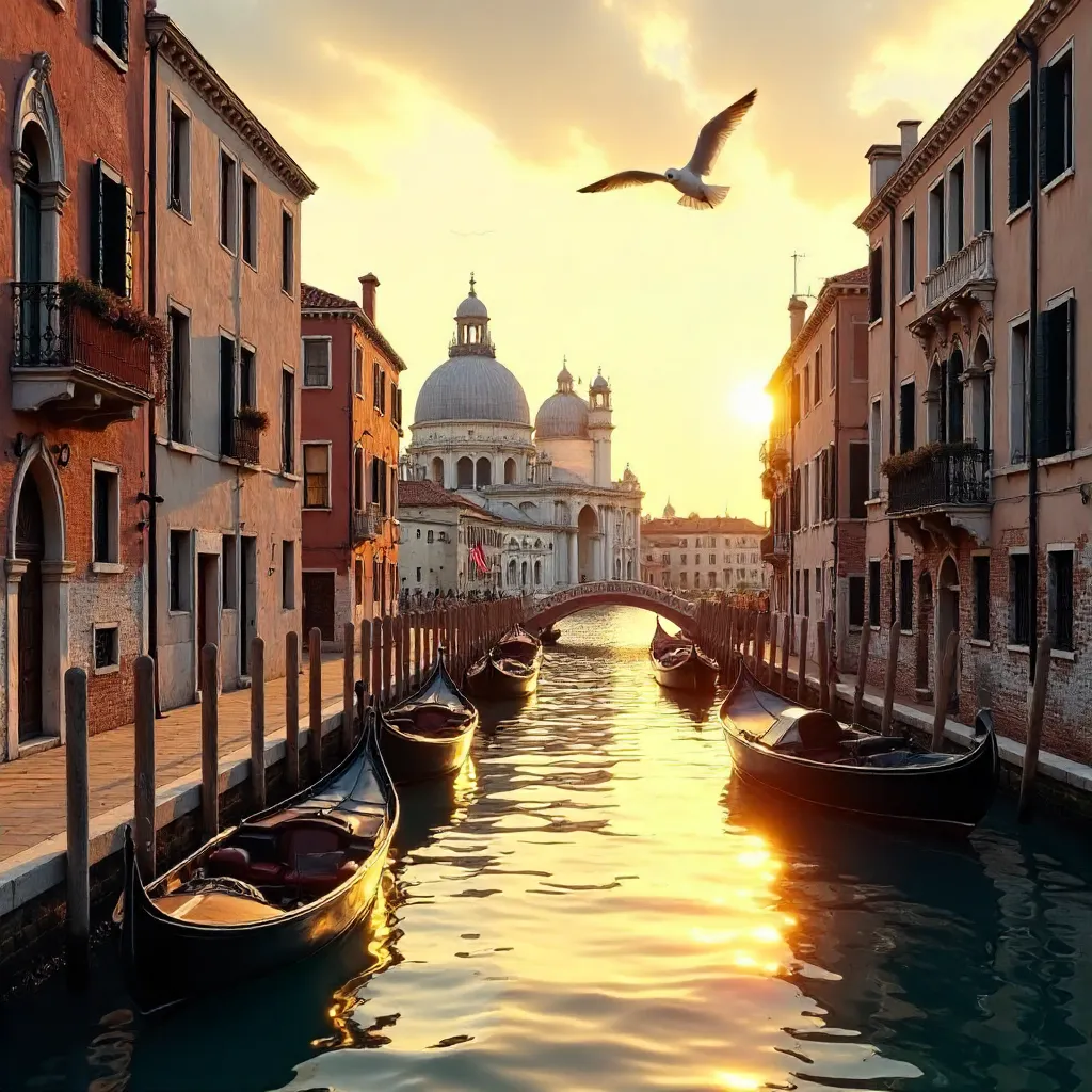 Golden Hour Venice: Canals, Boats and Iconic Architecture
