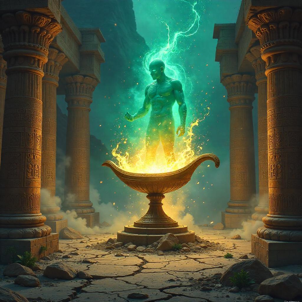 Djinn in Temple Ruins — Concept Art