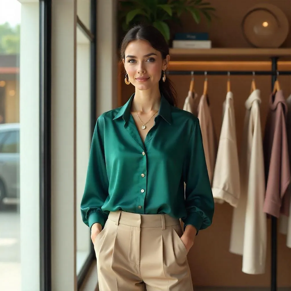 Photorealistic Middle Eastern Woman in a Boutique