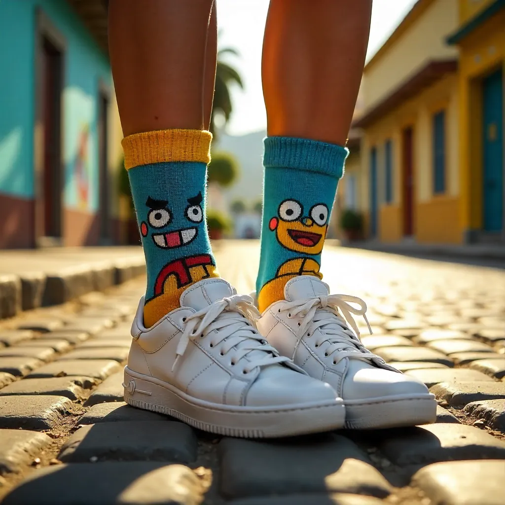 Cartoon-Faced Socks with Sneakers in Sete Lagoas
