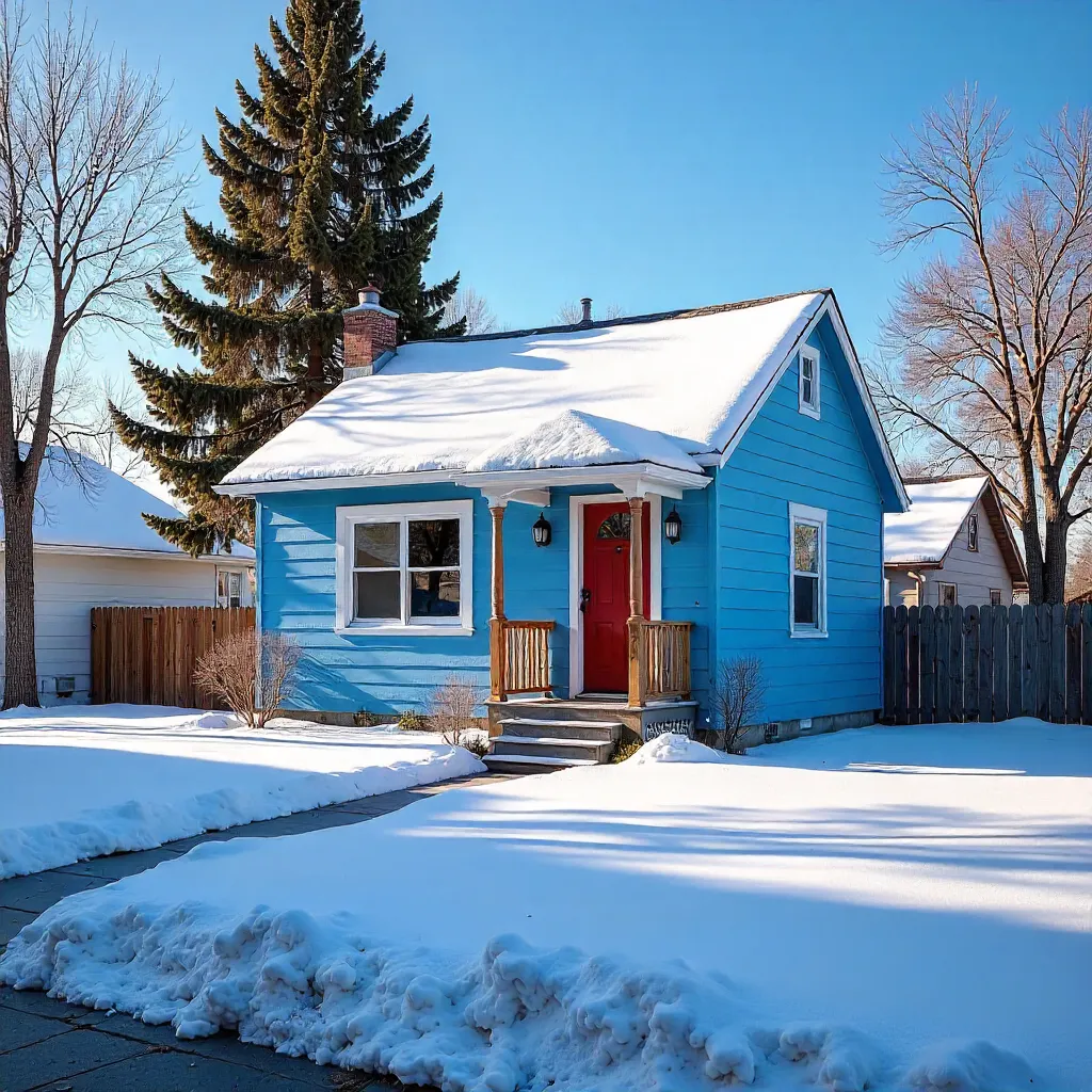 Quaint Blue Boise Cottage in Winter
