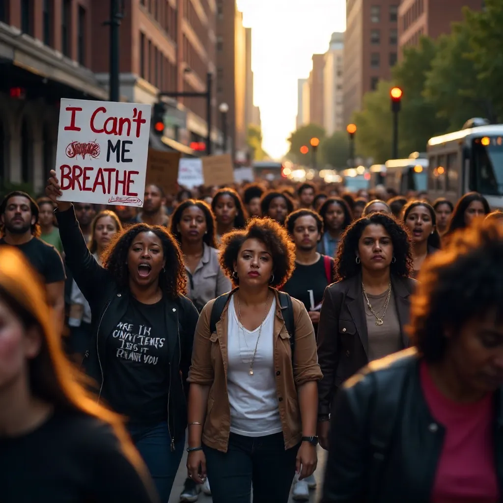Diverse Protesters for Racial Justice in Minneapolis