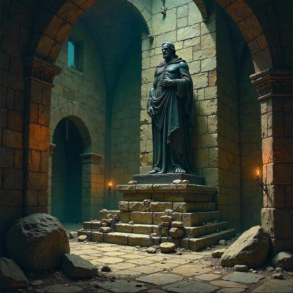 Monument in the Dungeon: An Oil Painting