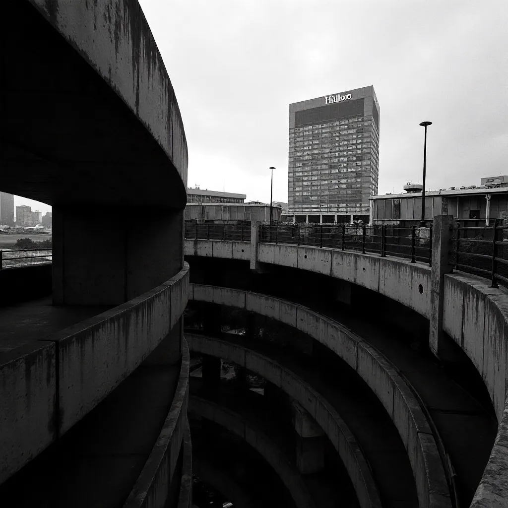 Noir Spiral: O'Hare Ramp and Hilton Backdrop