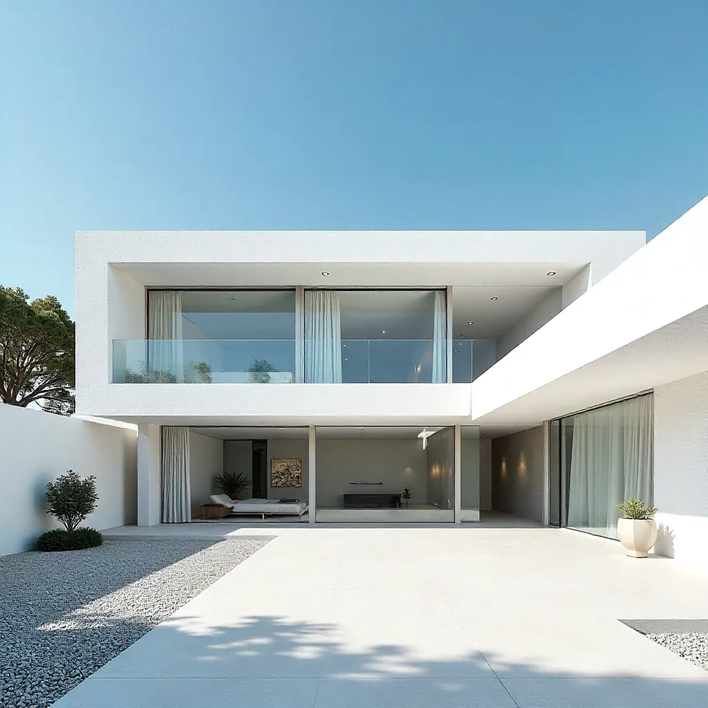 Pristine Minimalist Architecture Under a Clear Blue Sky