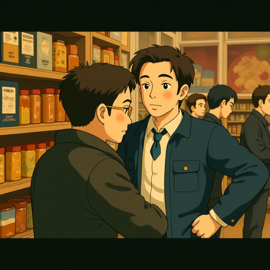 Osgood Perkins, Theo James, and Adam McCarthy in The Monkey (2025) - Ghibli style