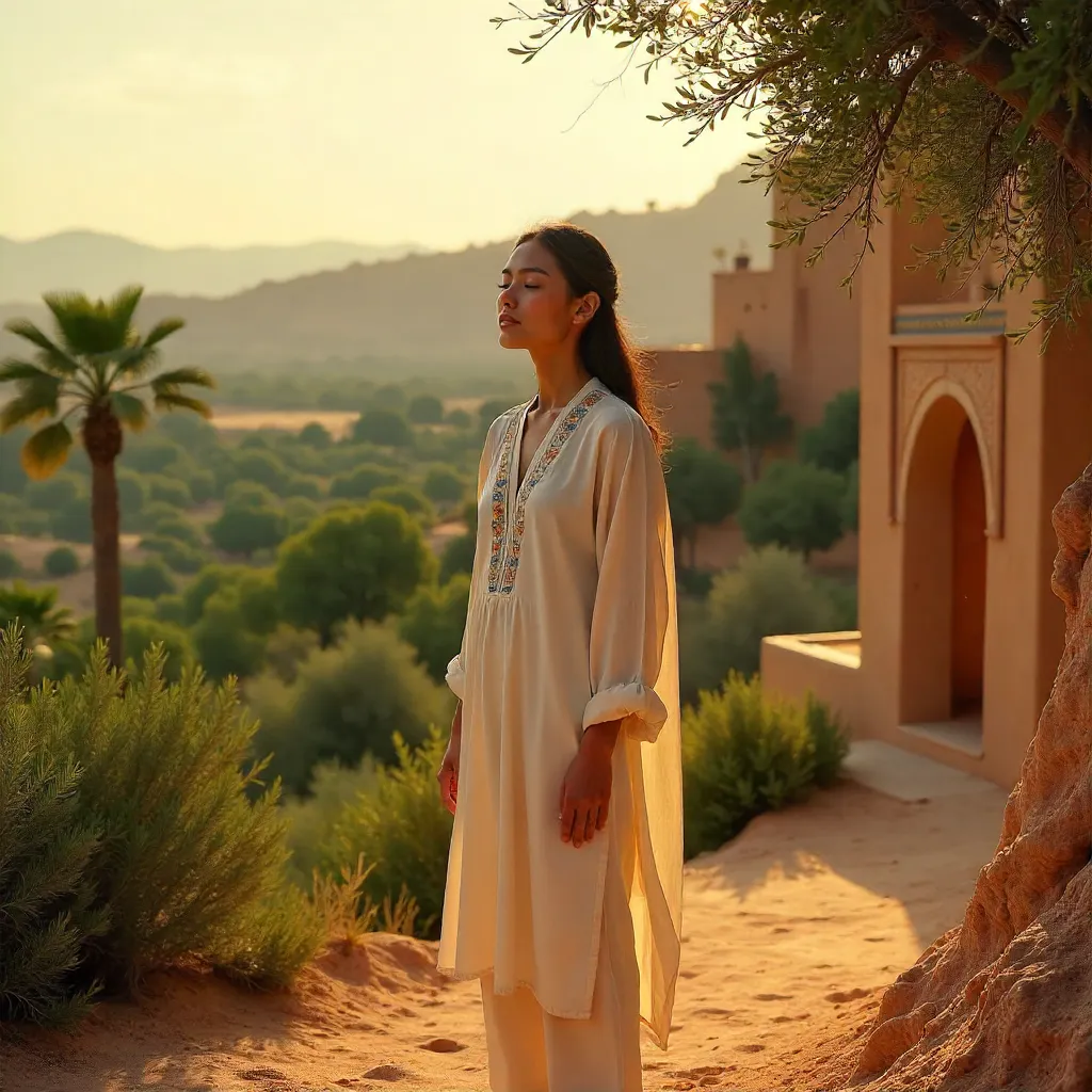 Calm Portrait in a Lush Moroccan Oasis