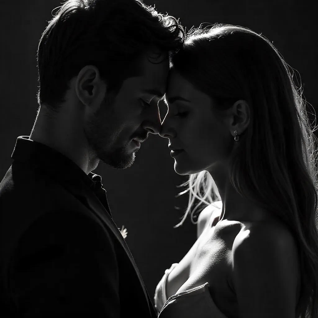 Timeless Emotional Black-and-White Couple Portrait