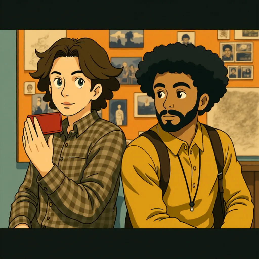 John David Washington and Adam Driver in BlacKkKlansman (2018) - Anime style