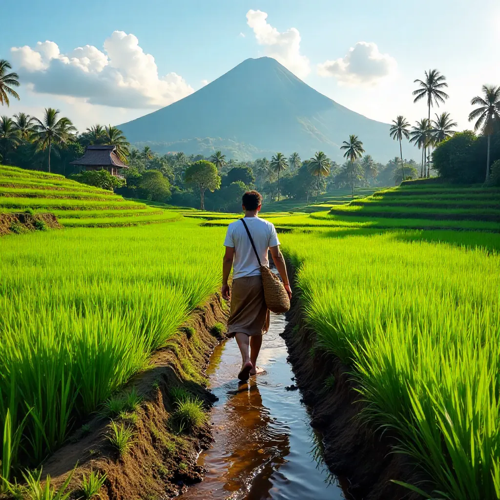Golden Hour Walk Through Bali's Rice Fields