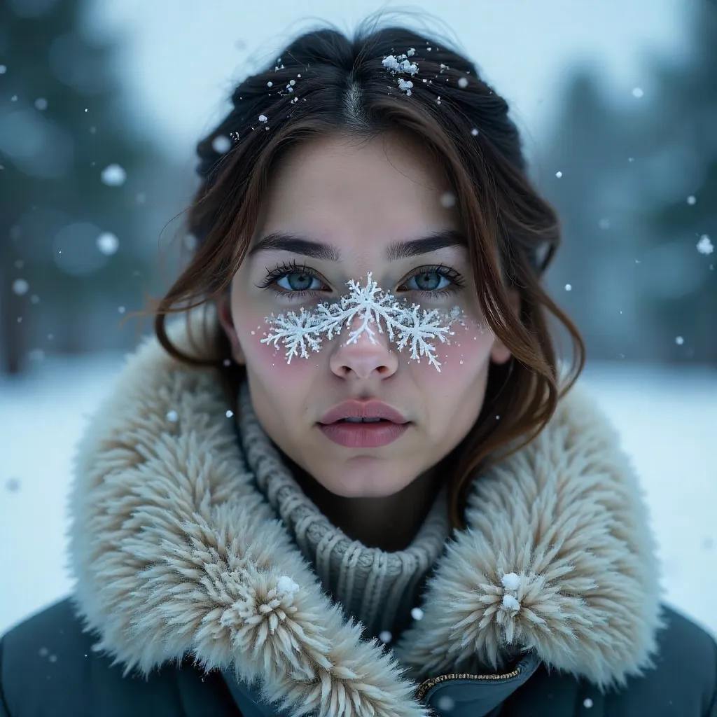 Snowflake Mask: Winter Portrait Concept