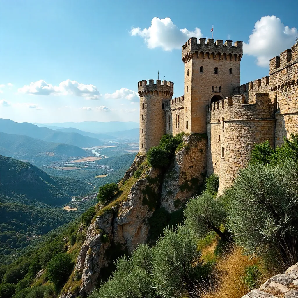 Majestic Fort in Occitanie under azure skies