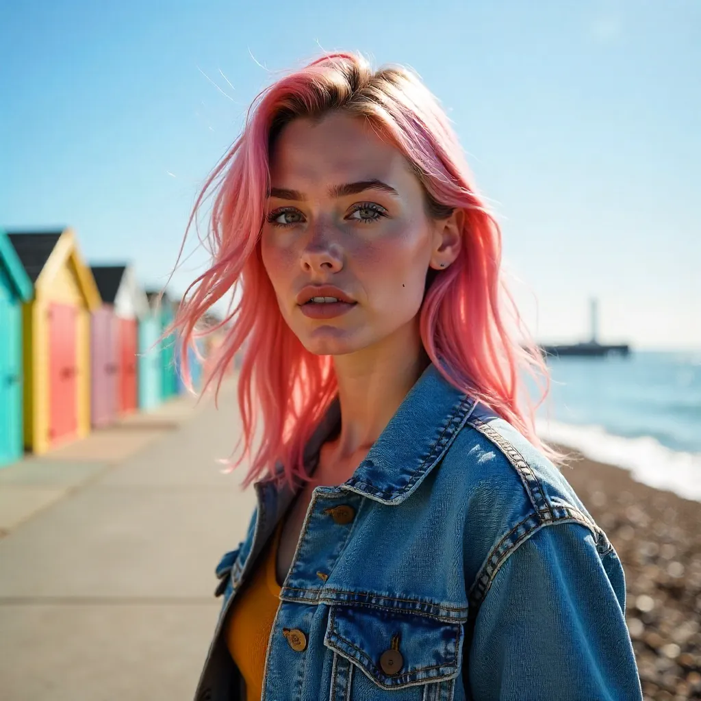 Vibrant Pink-Haired Portrait in Brighton