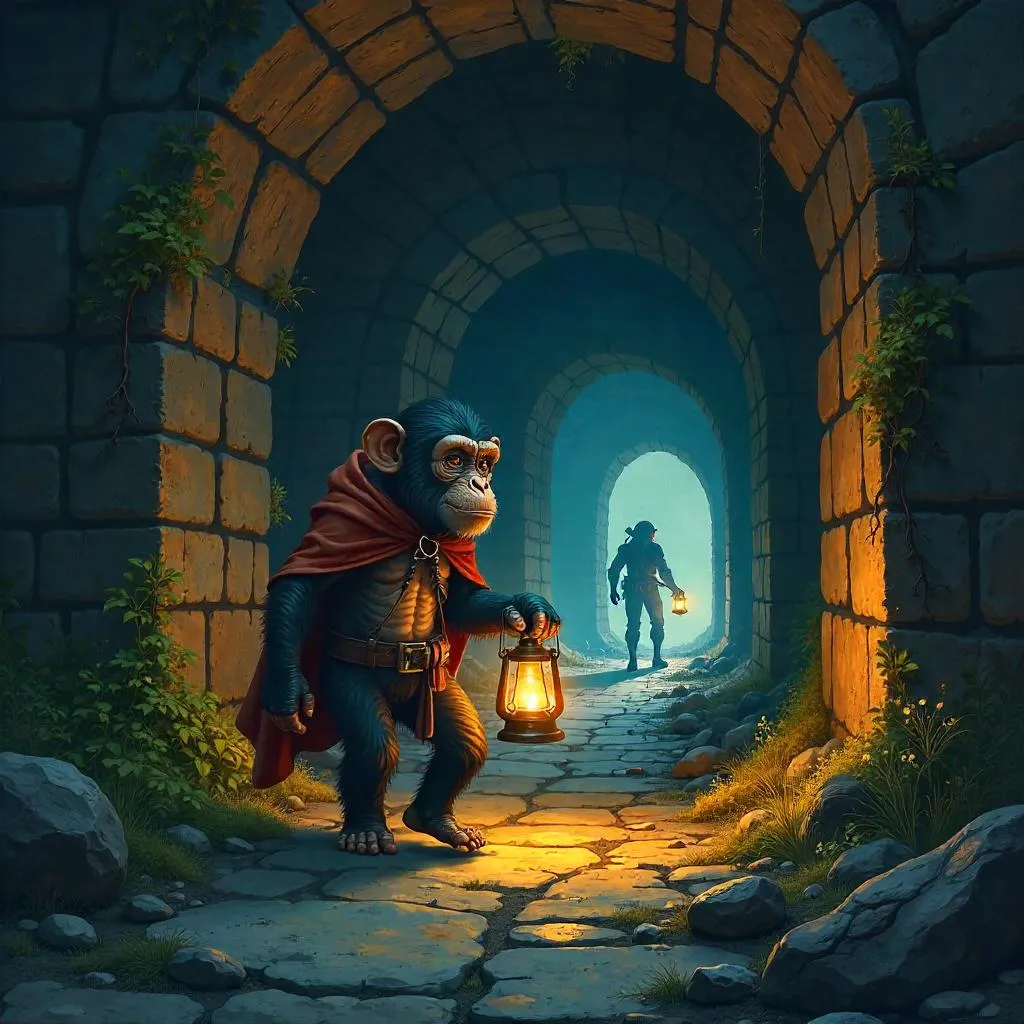 Chimpanzee in Catacombs: Concept Art
