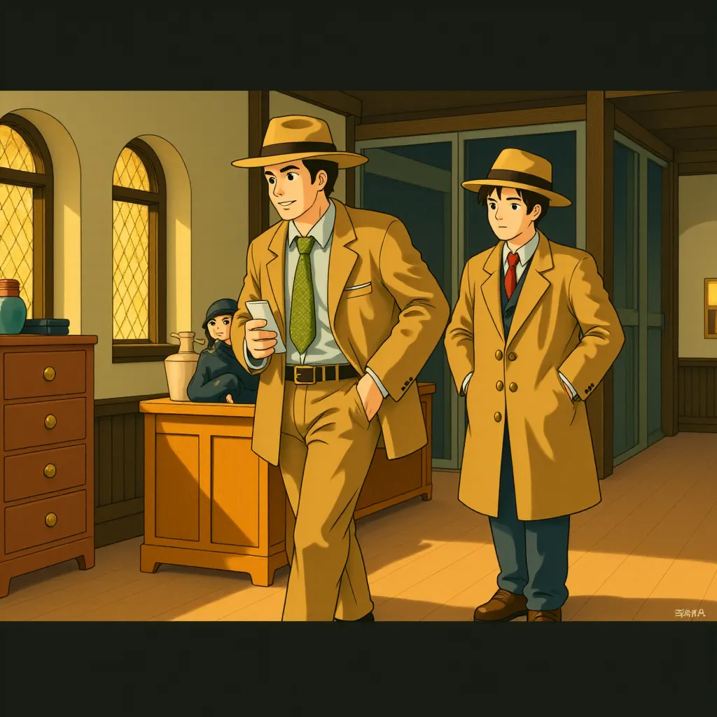 Leonardo DiCaprio and Mark Ruffalo in Shutter Island (2010) - Anime style