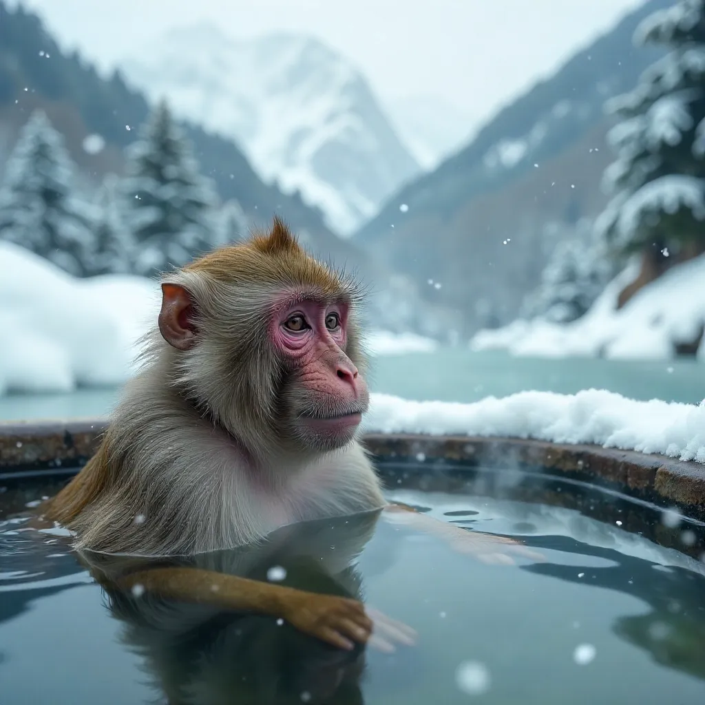 Snow Monkey in Nagano Hot Spring