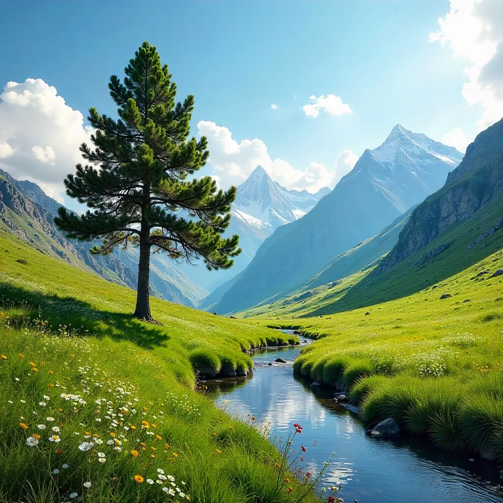 Peaceful Pine Meadow in Seydişehir, Türkiye