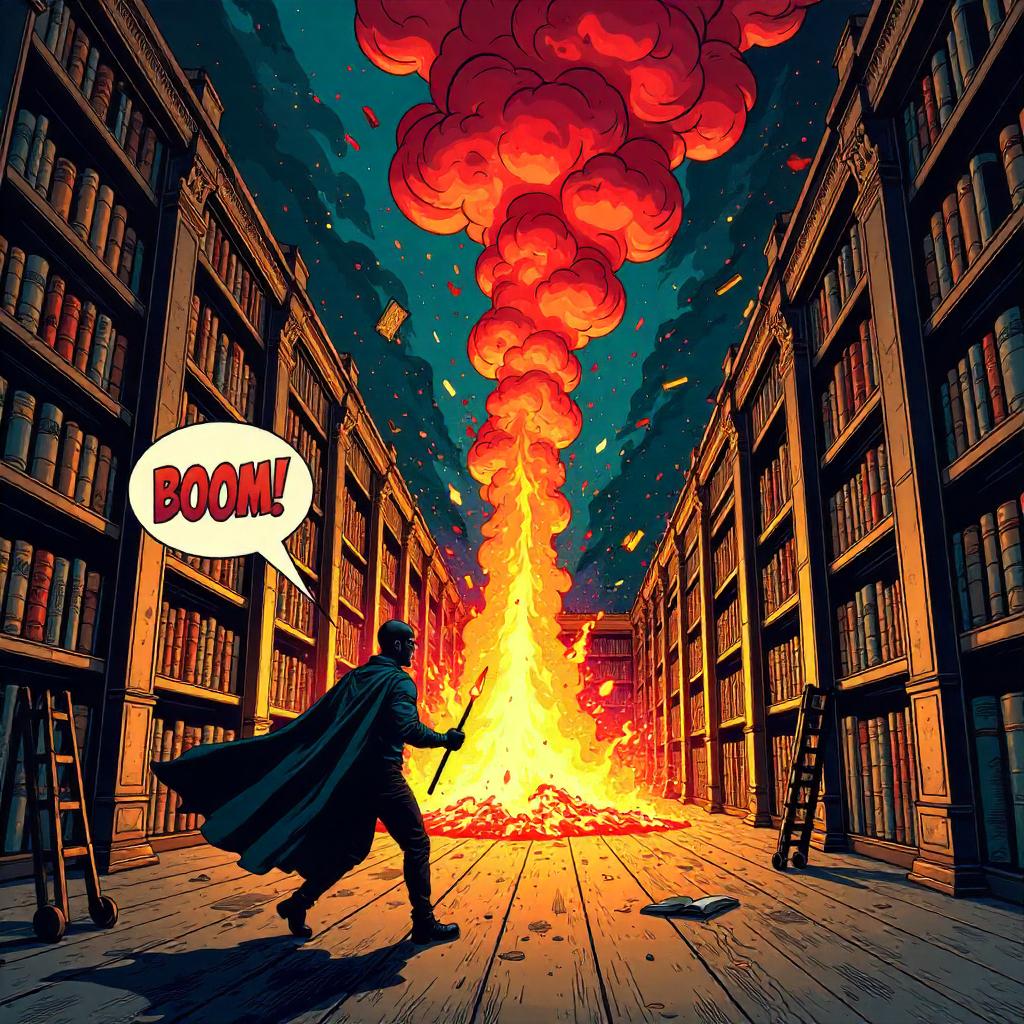 Volcano in the Library: Comic Book Showdown