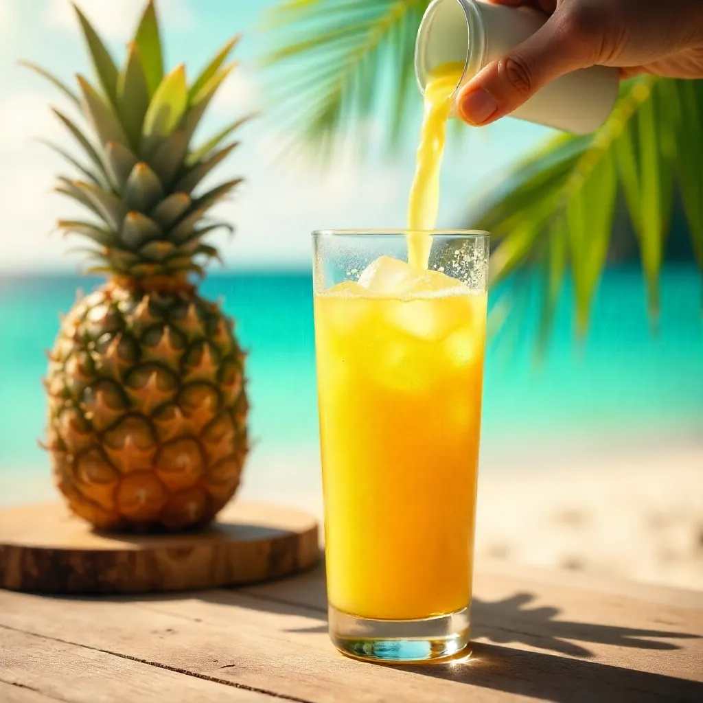 Pineapple Pour: Tropical Freshness in a Glass