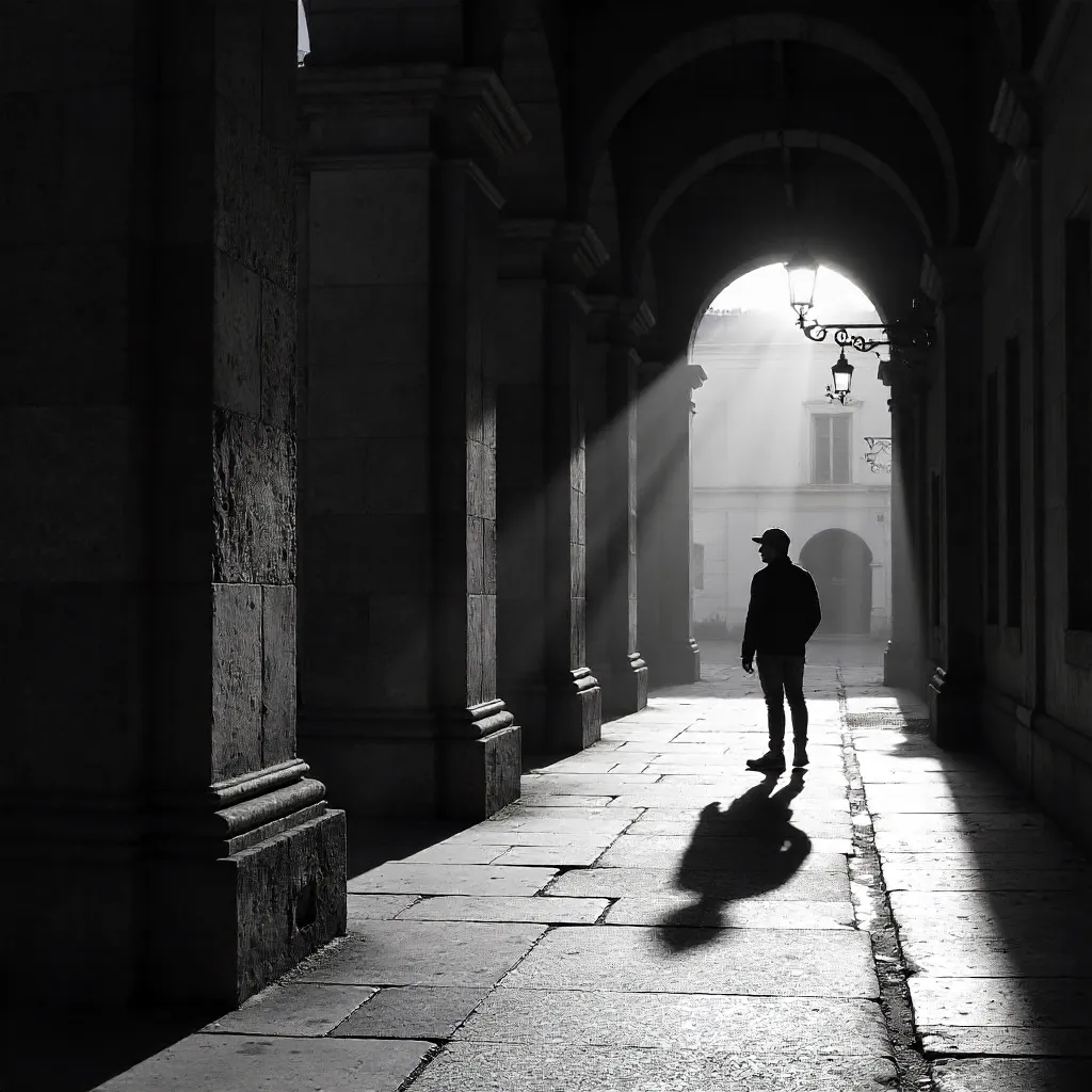 Shadow on Ancient Columns in Nancy