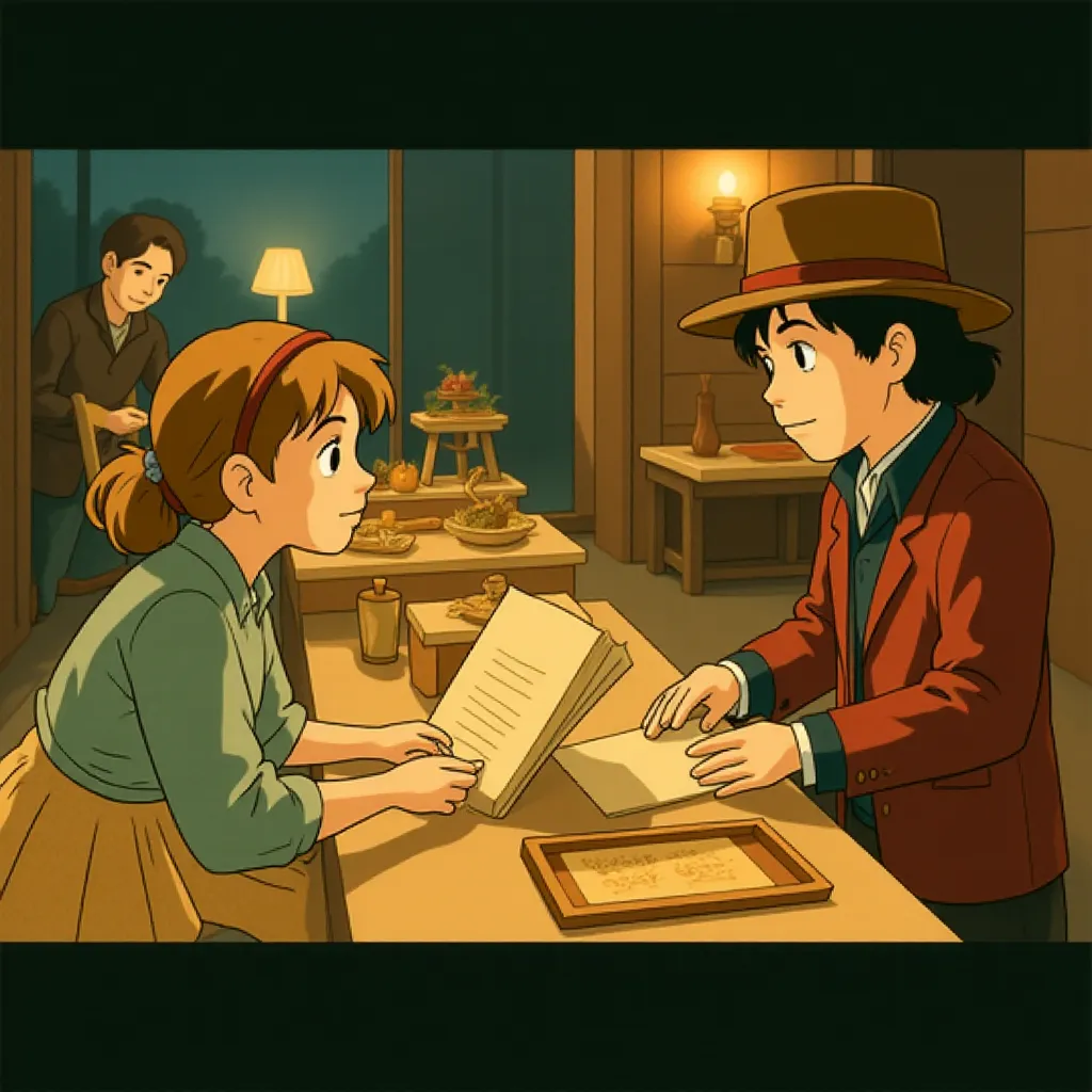 Olivia Colman, Timothée Chalamet, and Tom Davis in Wonka (2023) - Anime style