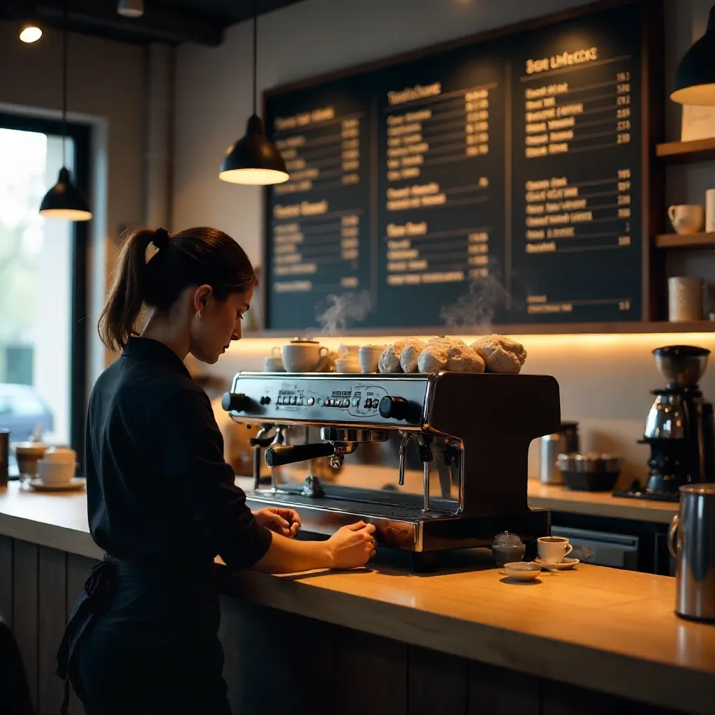 Menu Board Focus in a Modern Café