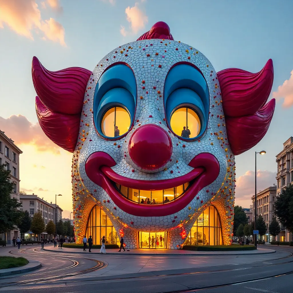 Clown-Faced Building in Ankara, Türkiye
