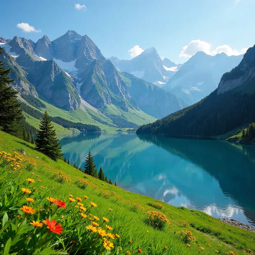 Swiss Alps: Lush Valleys and Pristine Lake