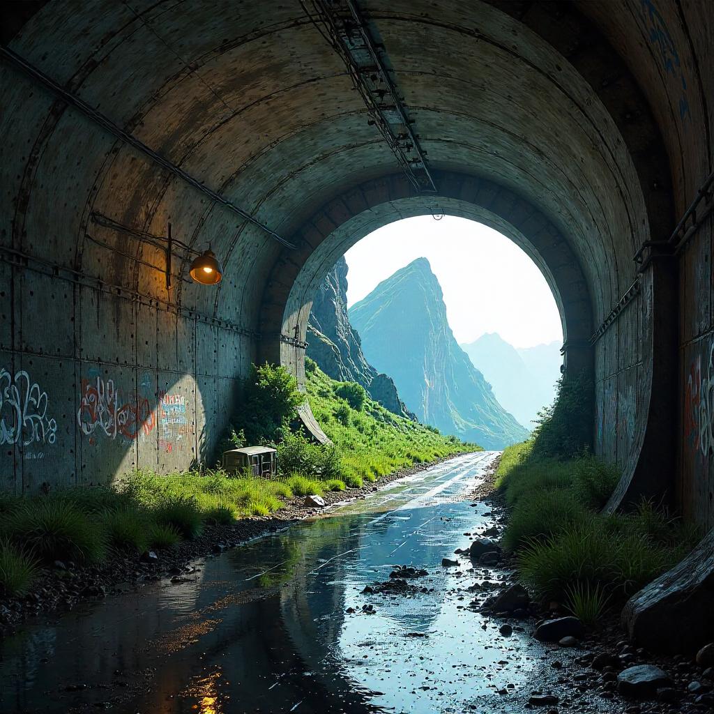 Plateau Intrusion: Photorealistic Subway Tunnel