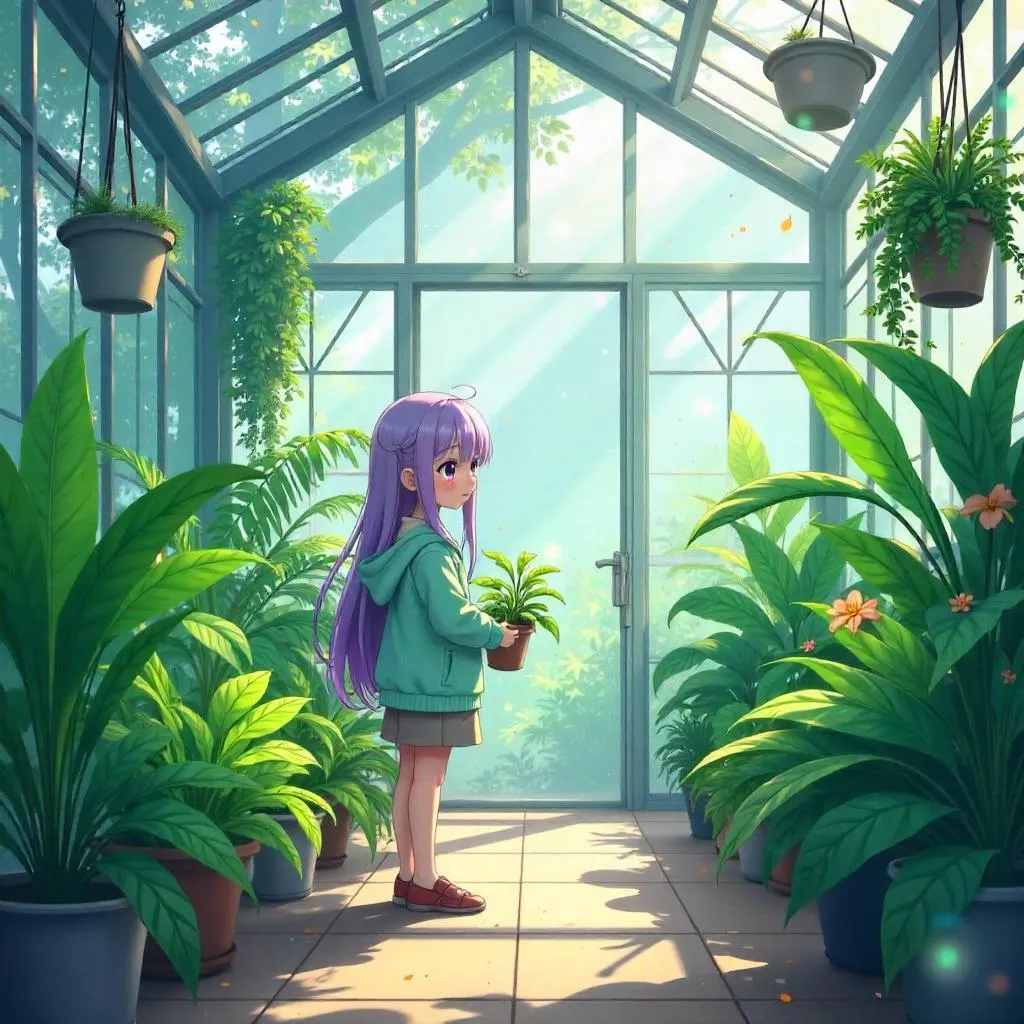 Mist in the Anime Greenhouse: Sunlit Ferns
