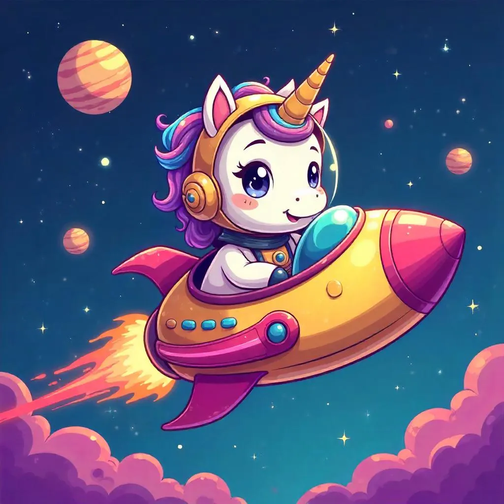 Cosmic Unicorn in a Playful Space Shuttle