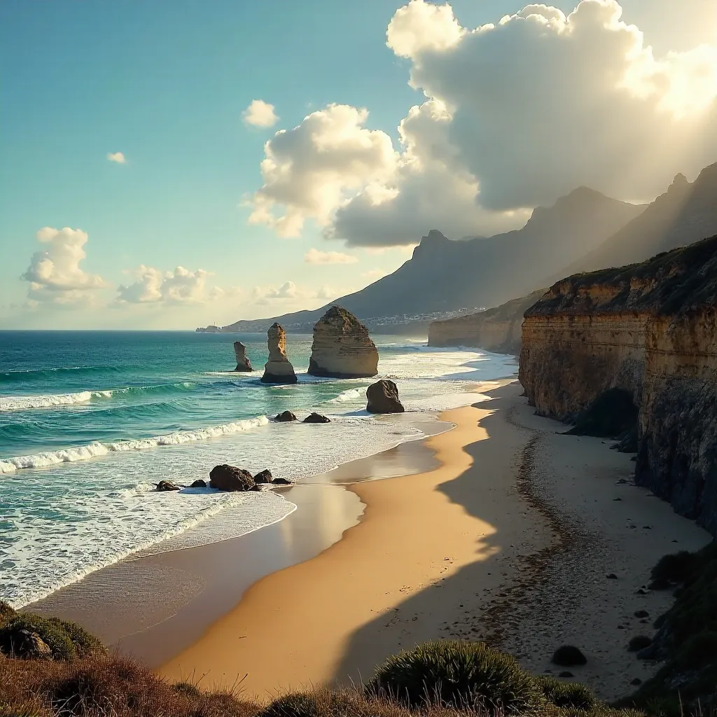 Breathtaking Twelve Apostles Vista Over Cape Town Beach
