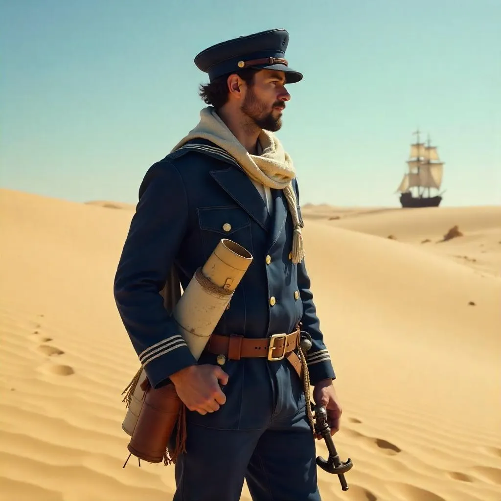 Desertbound Sailor: Photoreal in the Dunes
