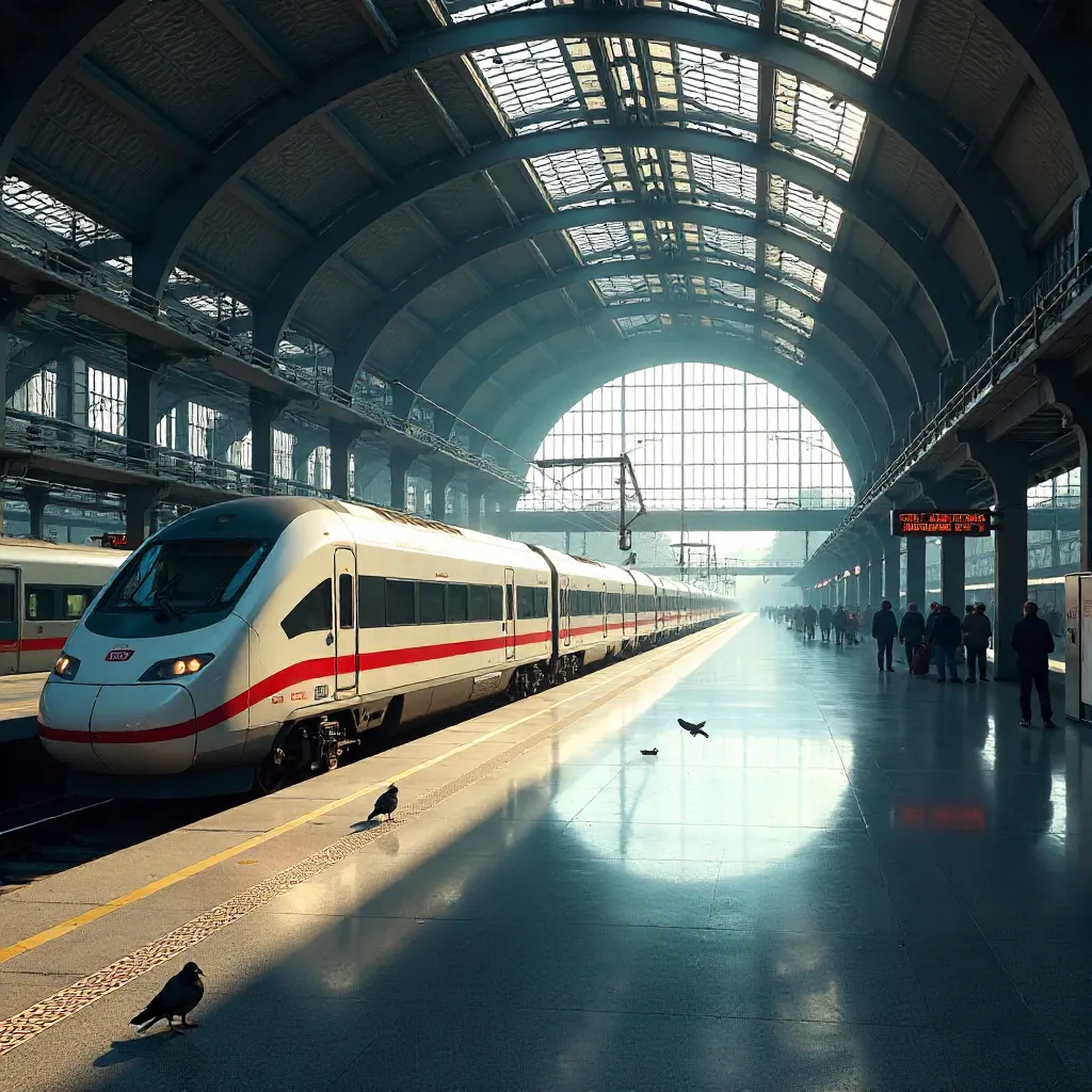 Empty Berlin Central Station at Daylight