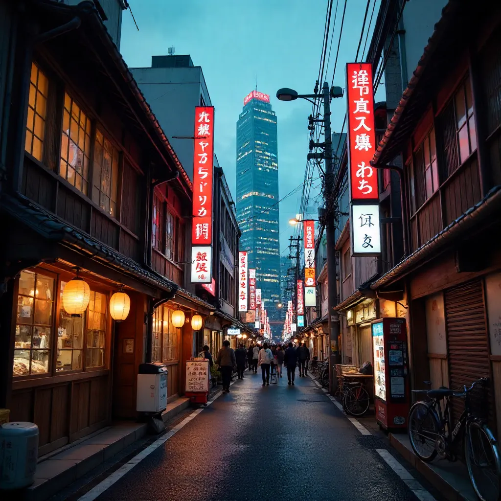 Tradition Meets Neon: Shinjuku Street Juxtaposition