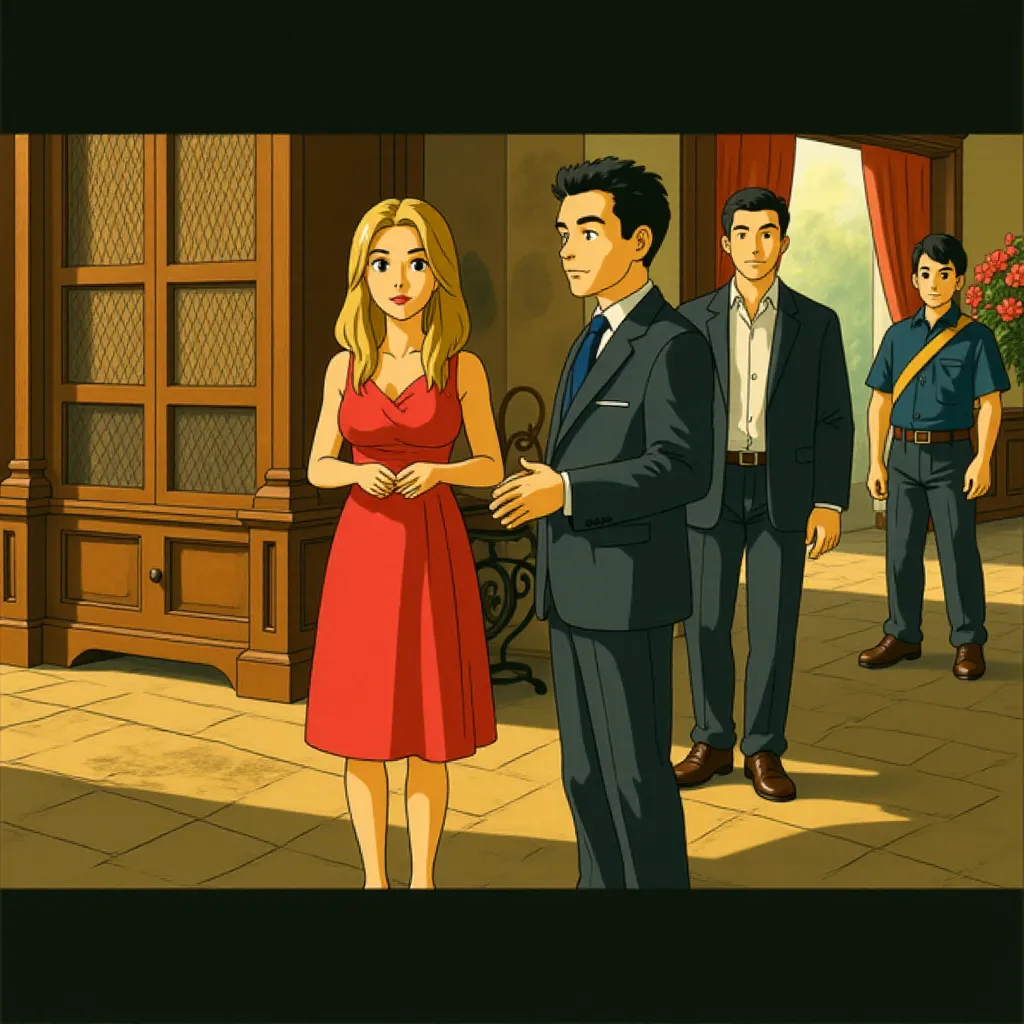 Jennifer Aniston, Adam Sandler, and Dany Boon in Murder Mystery (2019) - Anime style