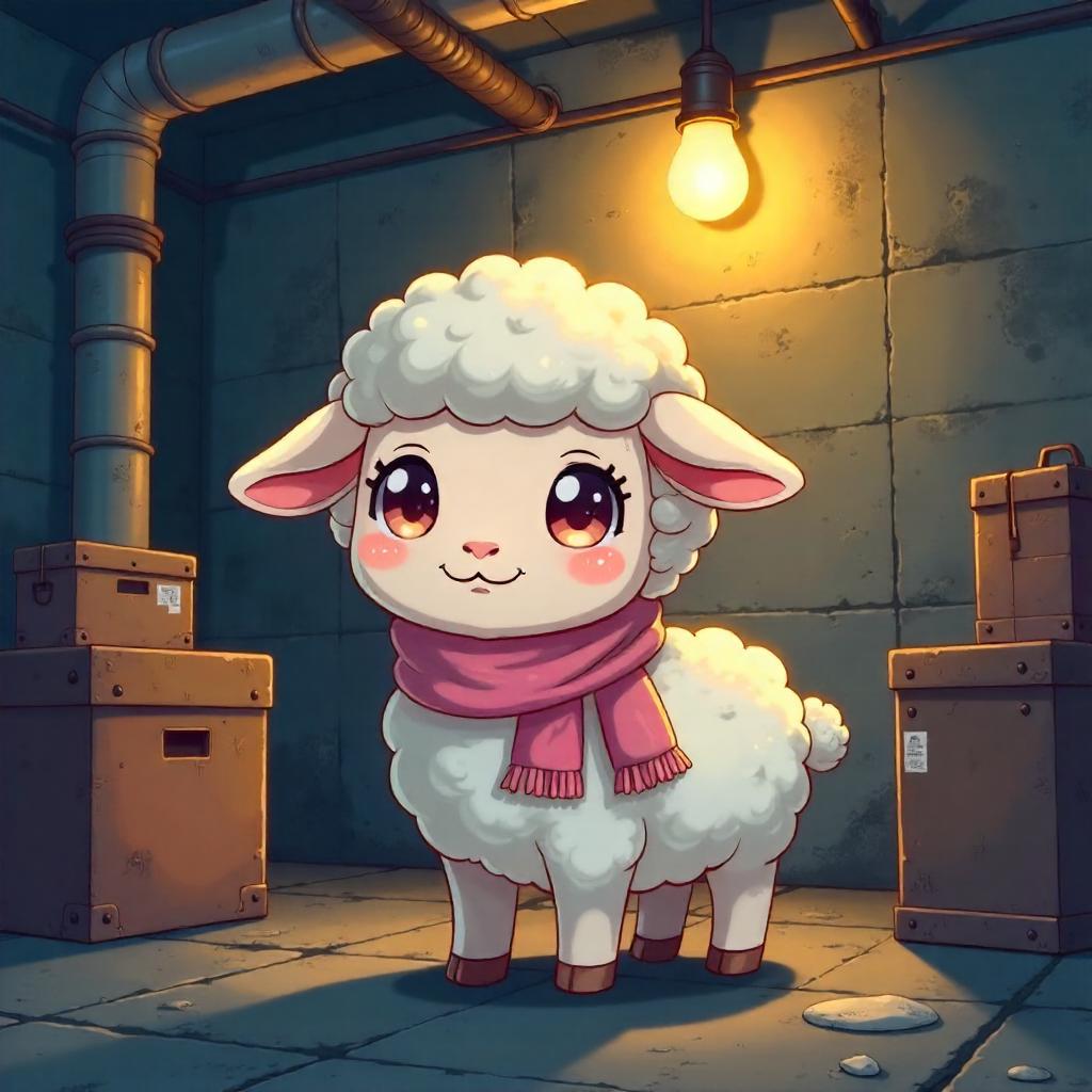 Dim Basement Sheep: Anime Style Portrait