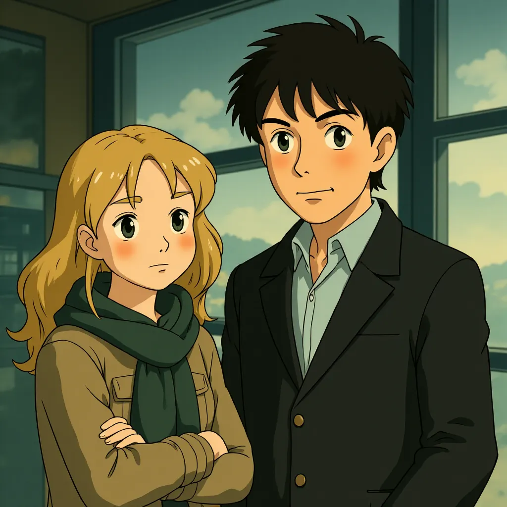 Liam Neeson and January Jones in Unknown (2011) - Anime style