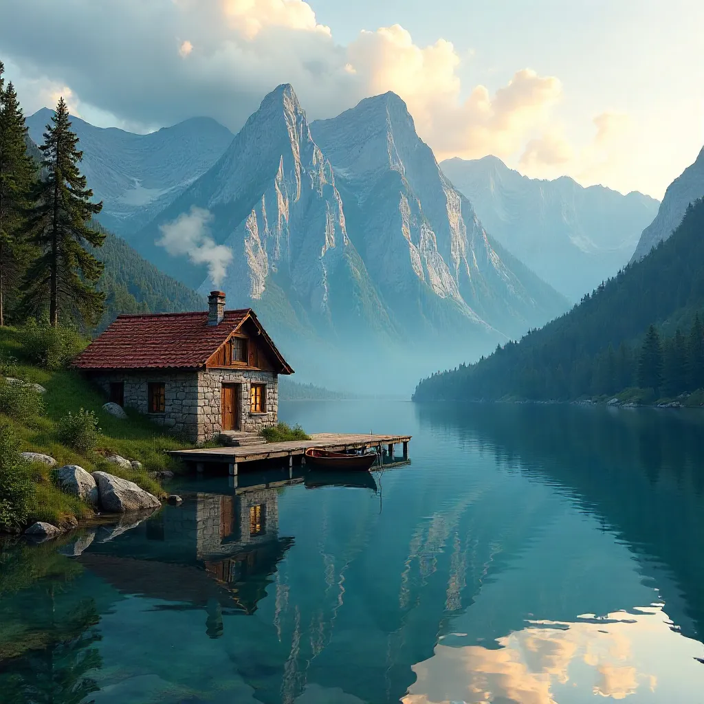 Serene Montenegro Lakeside Cabin in the Wild