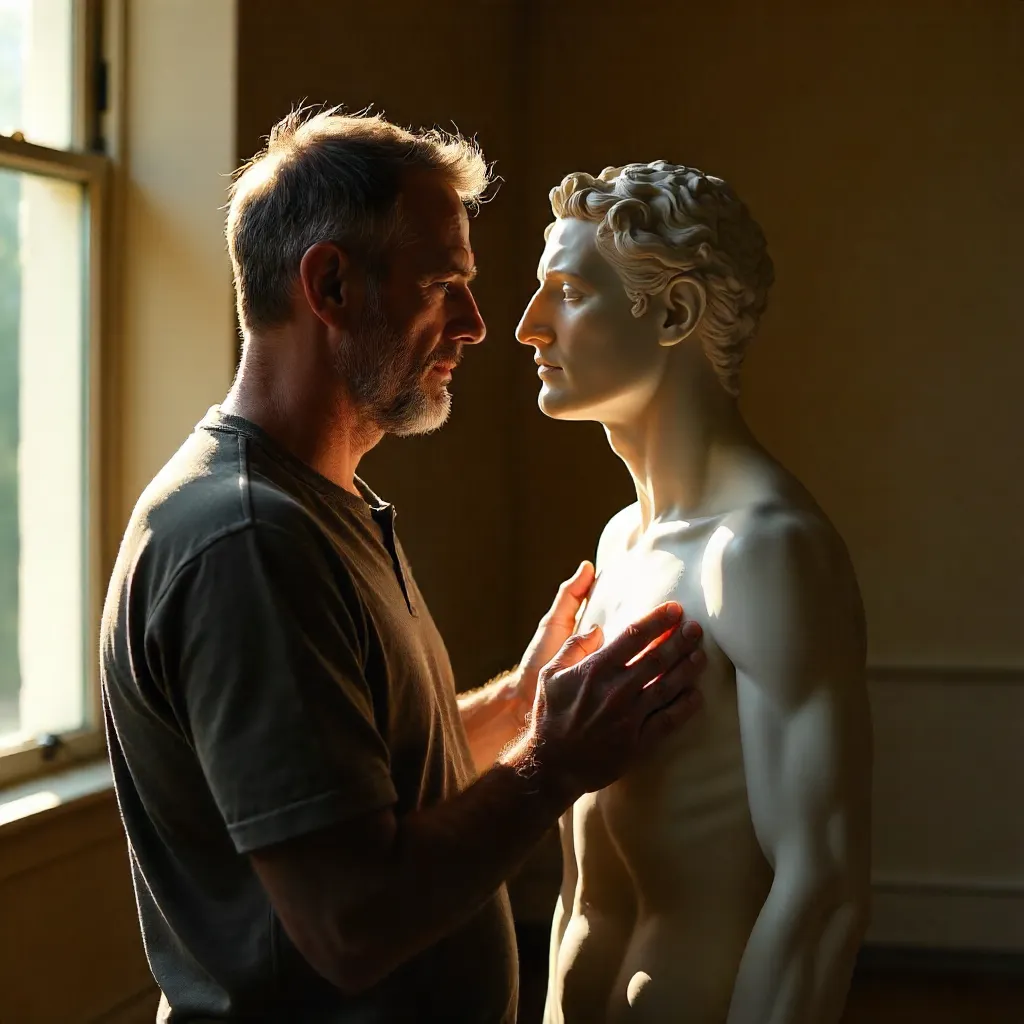 Whispered Reflections: A Man and the Self in Marble